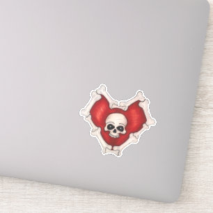 Red Heart Muscle in Bone Heart Shape Skull