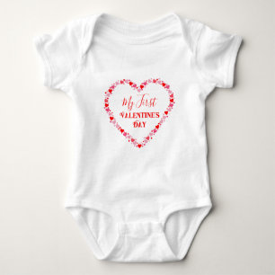 Red Heart My First Valentine's Day  Baby Bodysuit