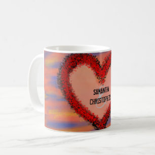 Red Heart Names Sienna Blue Yellow Sky  Coffee Mug