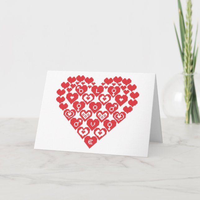 Red HEART of hearts Holiday Card (Front)