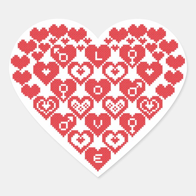 Red HEART of hearts Sticker (Front)