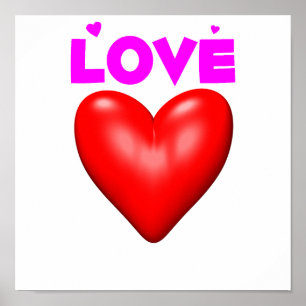 Red Heart of Love Poster