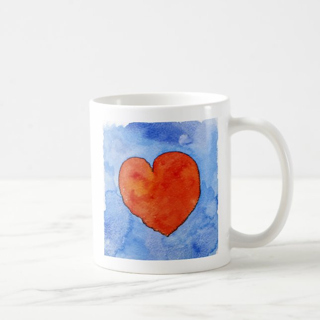 Red heart on blue 2011 coffee mug (Right)