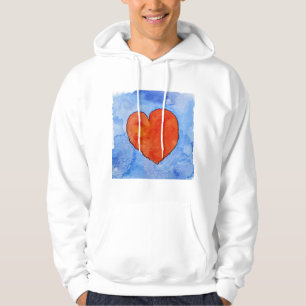 Red heart on blue 2011 hoodie