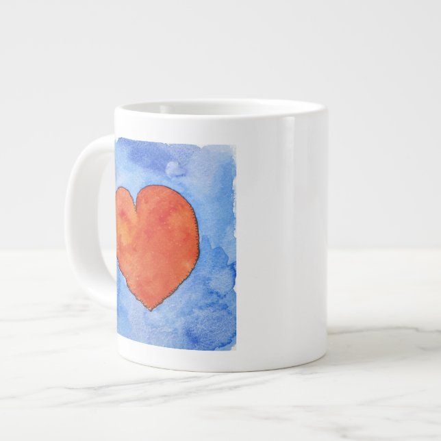 Red heart on blue 2011 large coffee mug (Front Left)