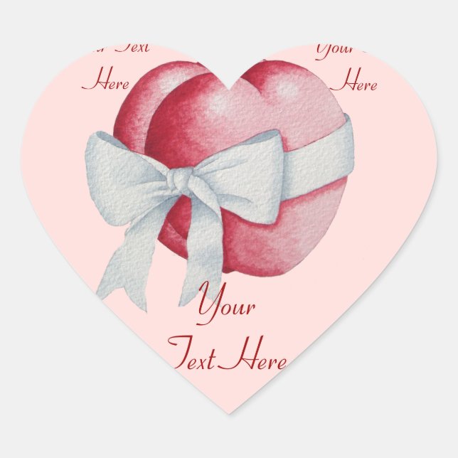 red heart on pink background sticker (Front)