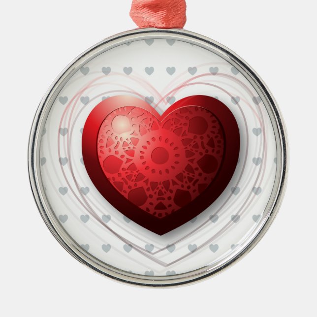 Red heart, ornament (Front)