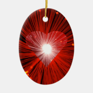 Red Heart ornament oval