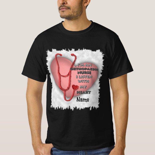 Red Heart Orthopaedic Nurse T-Shirt (Front)
