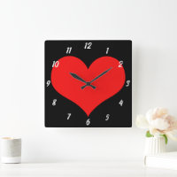 Red Heart Pattern Black Cute Valentine's Day Gift