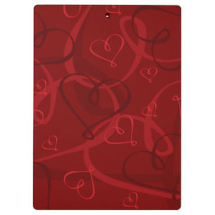 Red heart pattern clipboard
