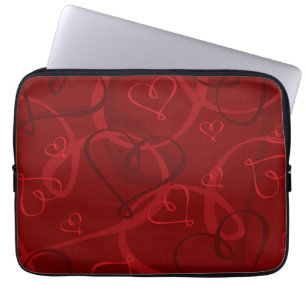 Red heart pattern laptop sleeve