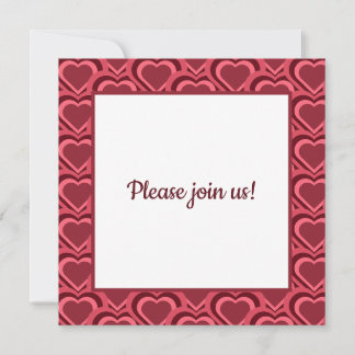 Red Heart Pattern Save The Date