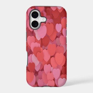 RED HEART PATTERNS CELL PHONE CASE