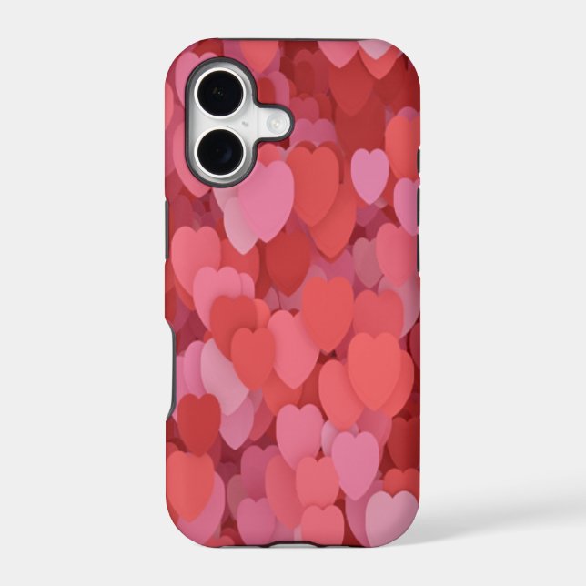 RED HEART PATTERNS CELL PHONE CASE (Back)