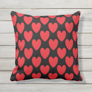 Red Heart Patterns Valentine's Day Weddings Gift Cushion
