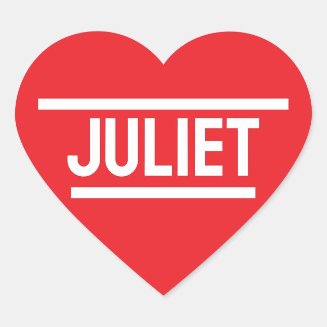 Red Heart Personalised Name Heart Sticker (Front)