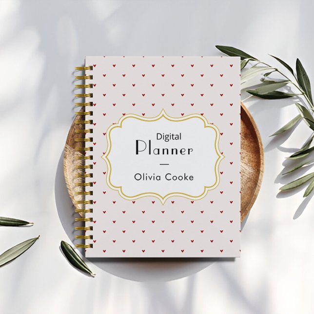 Red Heart Personalised Planner With Custom Name (Red Heart Personalized Planner With Custom Name)