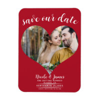 Red Heart Photo Wedding Save the Date
