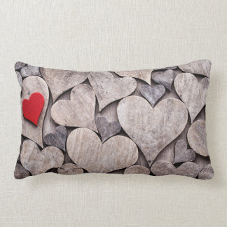 Red heart pillow. Valentines day presents. Lumbar Cushion