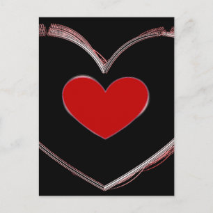 Red Heart Pop Art Love Postcard