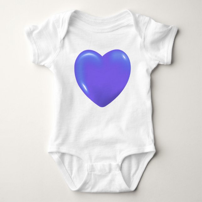 Red Heart Post It Notes Baby Bodysuit (Front)