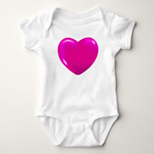 Red Heart Post It Notes Baby Bodysuit
