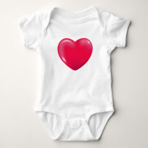 Red Heart Post It Notes Baby Bodysuit