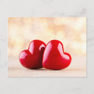 Red heart. postcard