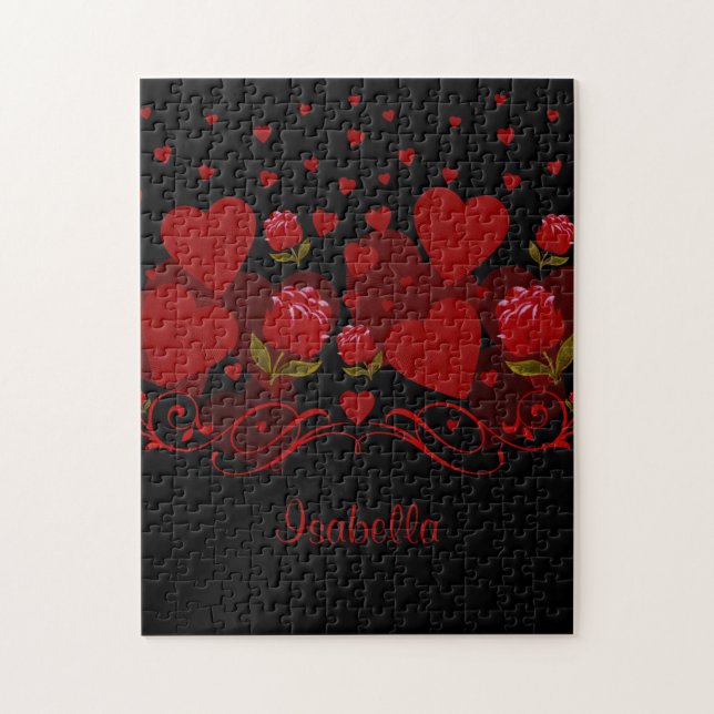 Red heart, red roses for Valentine's day Jigsaw Puzzle (Vertical)