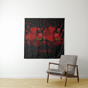 Red heart, red roses for Valentine's day Tapestry