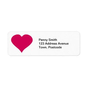 Red Heart Return Address Label
