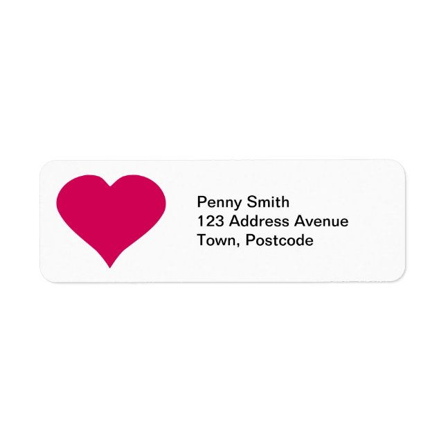 Red Heart Return Address Label (Front)