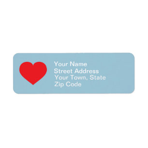 Red heart return address label
