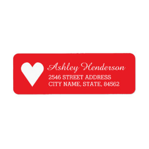 Red Heart Return Address Labels