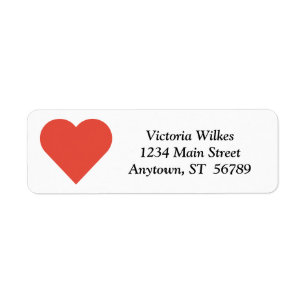 Red Heart Return Address Labels