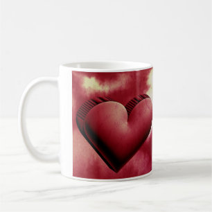 Red Heart Romantic 3d Watercolor Mug