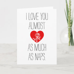 Red Heart Rose I Love You Funny Valentine Holiday Card
