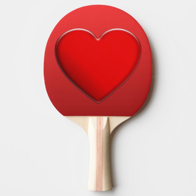 RED HEART / ROTES HERZ + your text & background Ping Pong Paddle (Front)