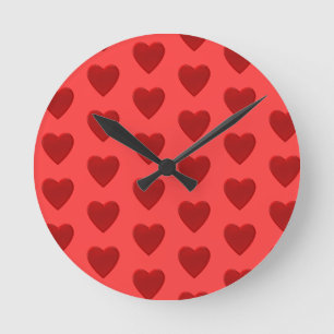 Red Heart Round Clock