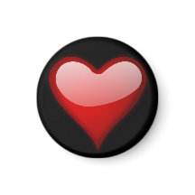 Red Heart Round Magnet