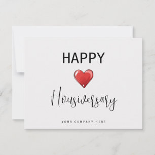 Red Heart Script Happy Housiversary Card