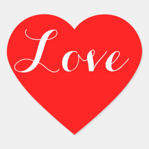 Red Heart Seal with Love in White Lettering