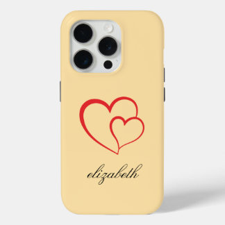red heart shape colorful background personalized iPhone 15 pro case