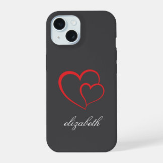 red heart shape colorful background personalized iPhone 15 case