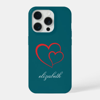 red heart shape colorful background personalized iPhone 15 pro case