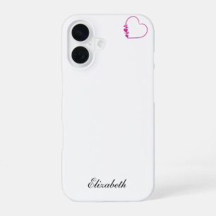 red heart shape colourful background personalised iPhone 16 case