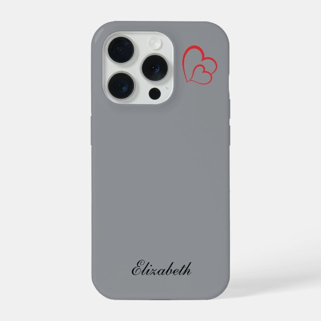 red heart shape colourful background personalised  iPhone case (Back)