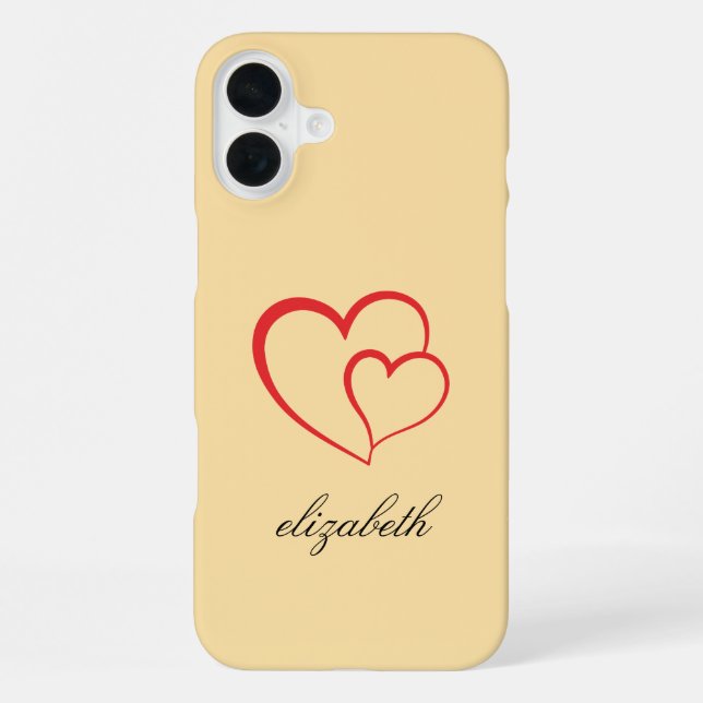 red heart shape colourful background personalised  iPhone case (Back)