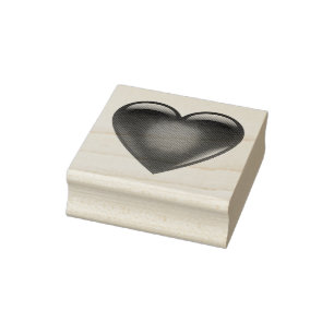 Red heart shape for Peace/love/charity/hope Rubber Stamp